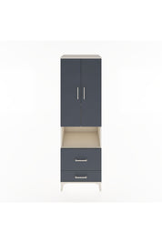 Hyperion Dolap 4 Raflı 2 Çekmeceli 2 Kapaklı 60x44x195 Aytaşı-Antrasit