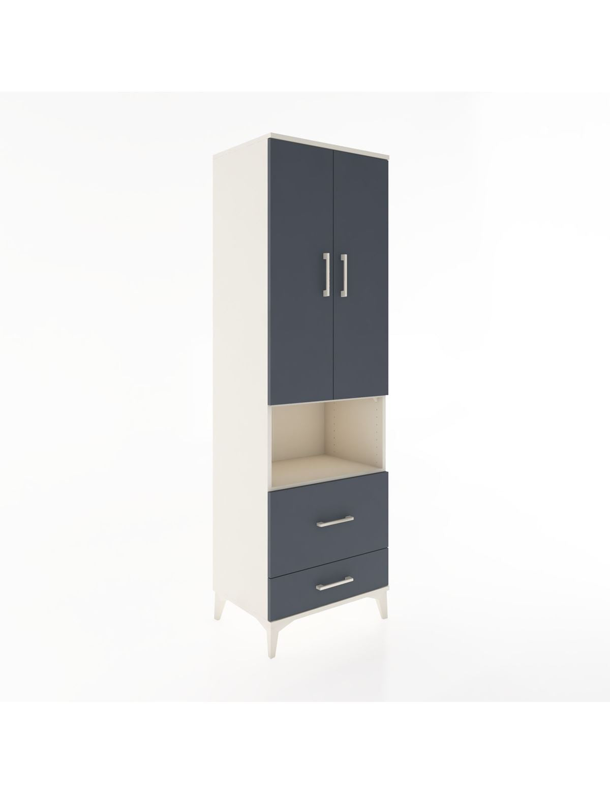 Hyperion Dolap 4 Raflı 2 Çekmeceli 2 Kapaklı 60x44x195 Aytaşı-Antrasit