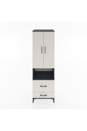 Hyperion Dolap 4 Raflı 2 Çekmeceli 2 Kapaklı 60x44x195 Antrasit-Aytaşı