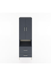 Hyperion Dolap 4 Raflı 2 Çekmeceli 2 Kapaklı 60x44x195 Antrasit-Antrasit