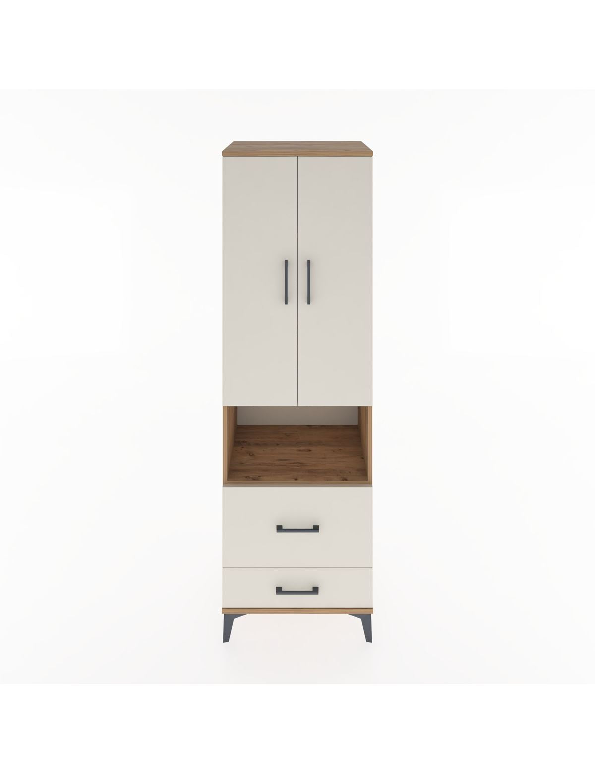 Hyperion Dolap 4 Raflı 2 Çekmeceli 2 Kapaklı 60x44x195 Çam-Aytaşı