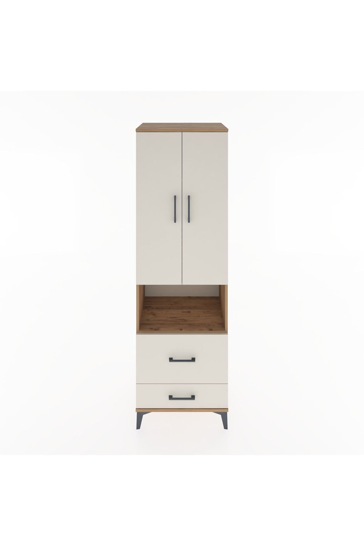 Hyperion Dolap 4 Raflı 2 Çekmeceli 2 Kapaklı 60x44x195 Çam-Aytaşı