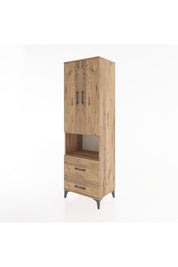 Hyperion Dolap 4 Raflı 2 Çekmeceli 2 Kapaklı 60x44x195 Çam-Çam