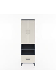 Hyperion Dolap 3 Raflı Tek Çekmeceli Tek Askılı 60x44x195 Antrasit-Aytaşı
