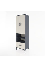Hyperion Dolap 3 Raflı Tek Çekmeceli Tek Askılı 60x44x195 Antrasit-Aytaşı