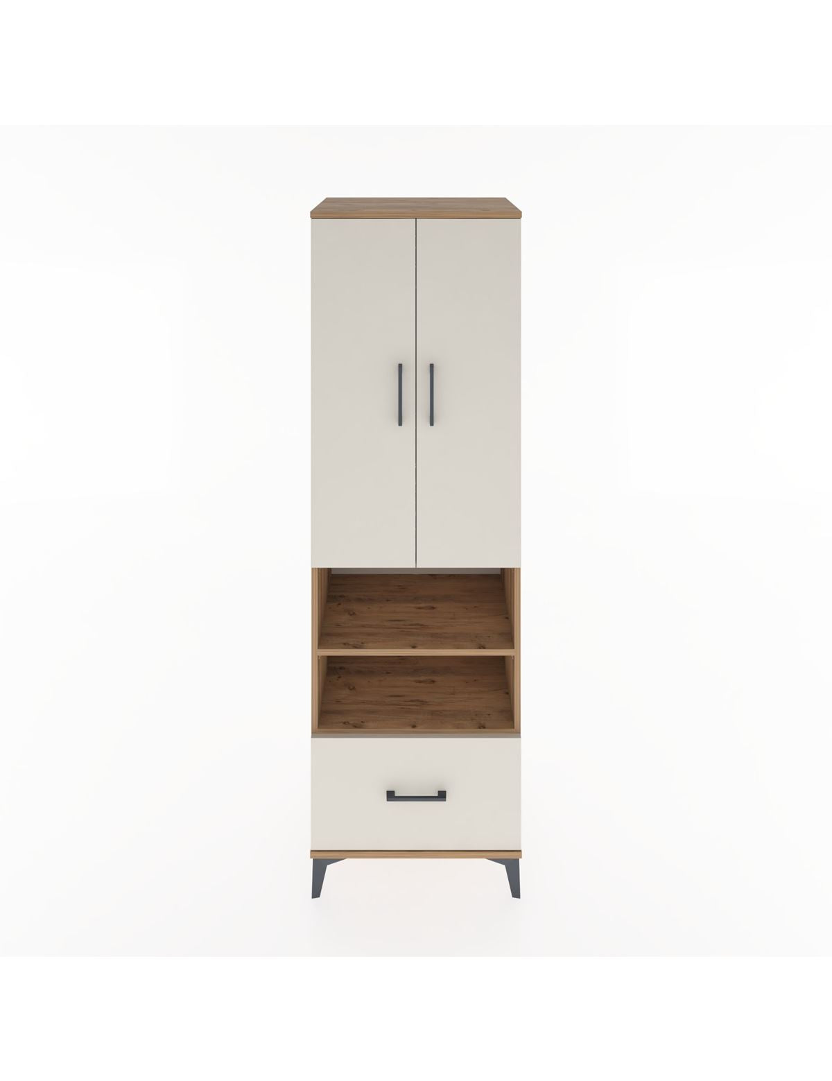 Hyperion Dolap 3 Raflı Tek Çekmeceli Tek Askılı 60x44x195 Çam-Aytaşı