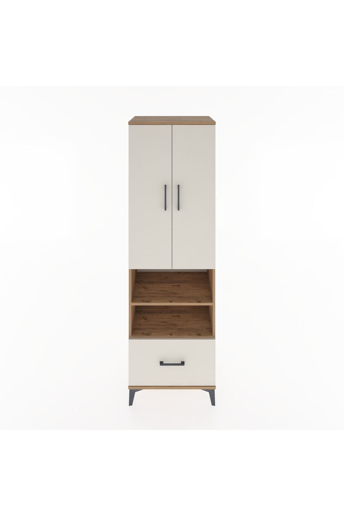 Hyperion Dolap 3 Raflı Tek Çekmeceli Tek Askılı 60x44x195 Çam-Aytaşı