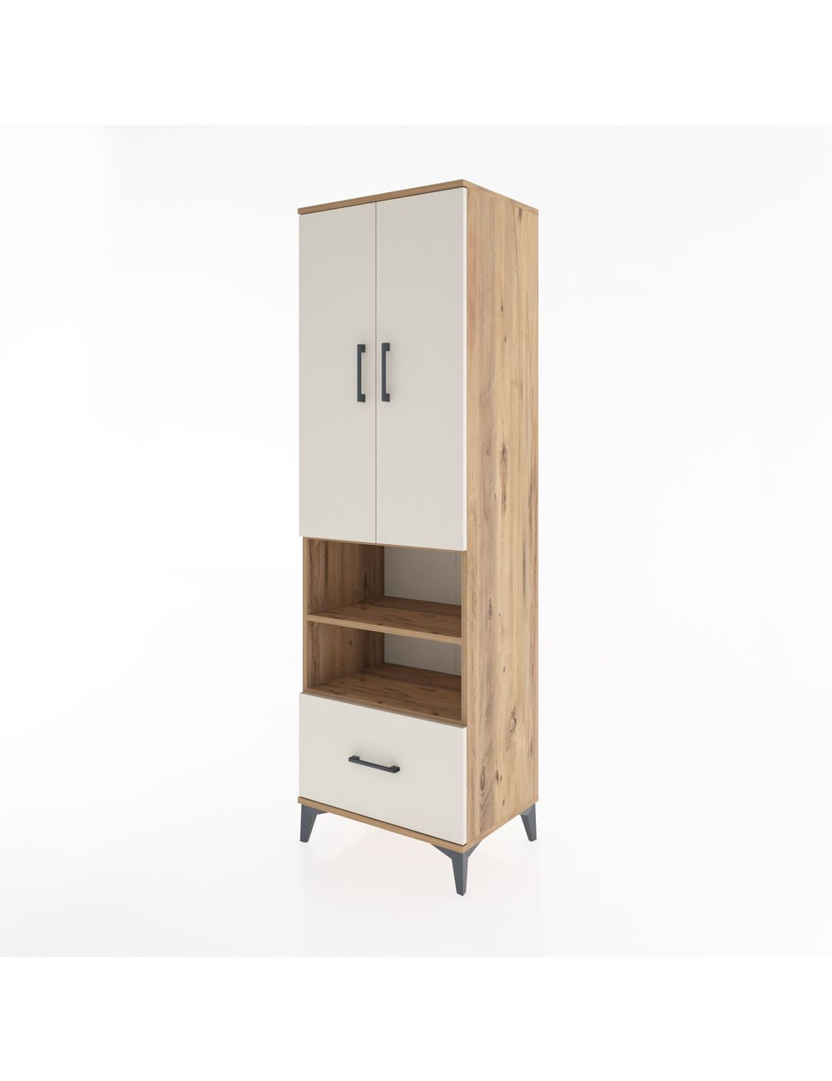 Hyperion Dolap 3 Raflı Tek Çekmeceli Tek Askılı 60x44x195 - S59M045V7B