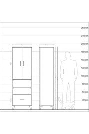 Hyperion Dolap 5 Raflı Tek Çekmeceli 2 Kapaklı 60x44x195 Aytaşı-Aytaşı