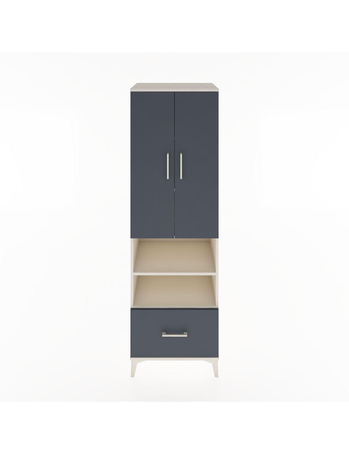 Hyperion Dolap 5 Raflı Tek Çekmeceli 2 Kapaklı 60x44x195 Aytaşı-Antrasit