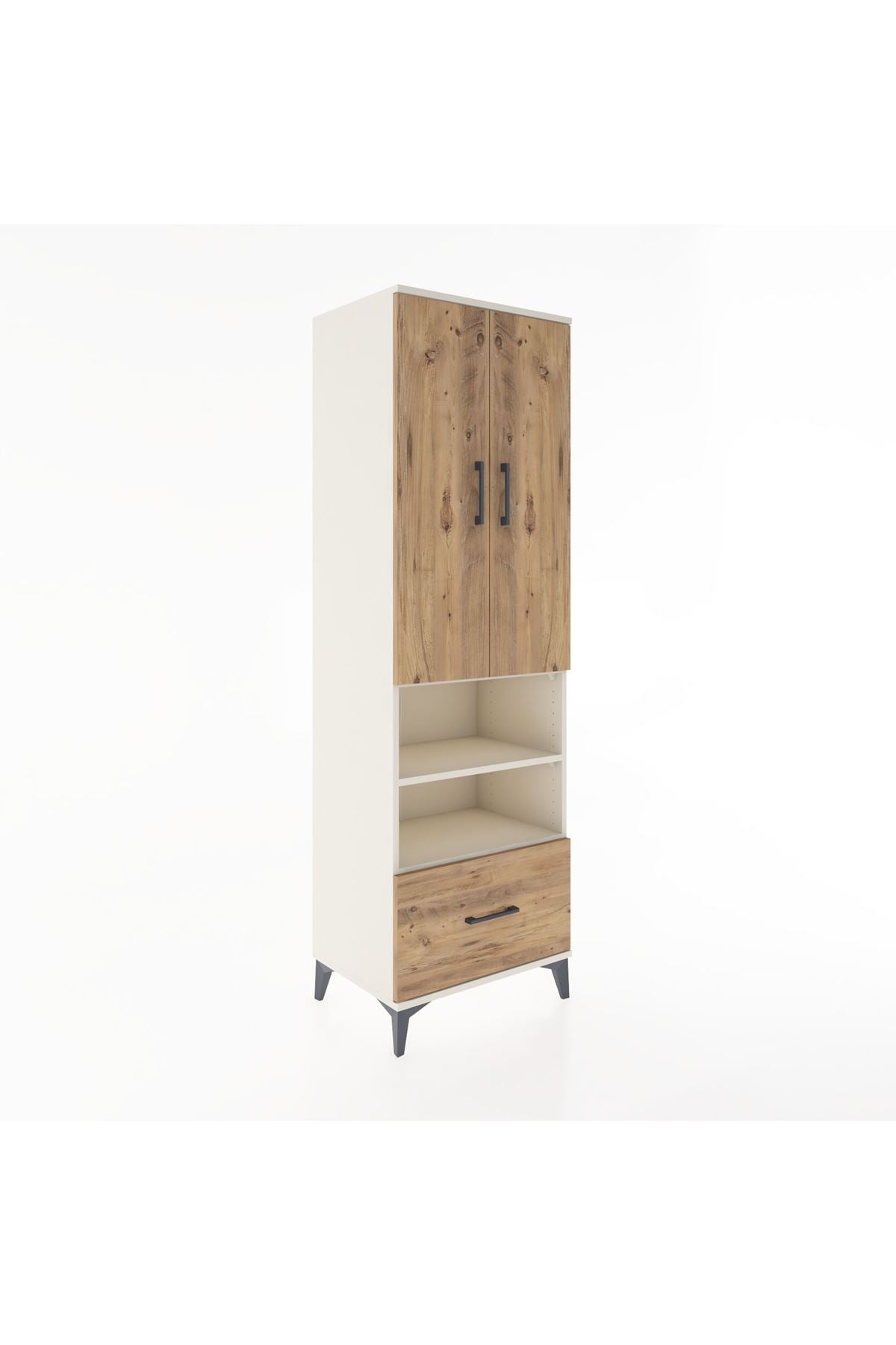 Hyperion Dolap 5 Raflı Tek Çekmeceli 2 Kapaklı 60x44x195 Aytaşı-Çam