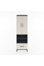 Hyperion Dolap 5 Raflı Tek Çekmeceli 2 Kapaklı 60x44x195 Antrasit-Aytaşı