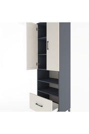 Hyperion Dolap 5 Raflı Tek Çekmeceli 2 Kapaklı 60x44x195 Antrasit-Aytaşı