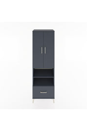 Hyperion Dolap 5 Raflı Tek Çekmeceli 2 Kapaklı 60x44x195 Antrasit-Antrasit