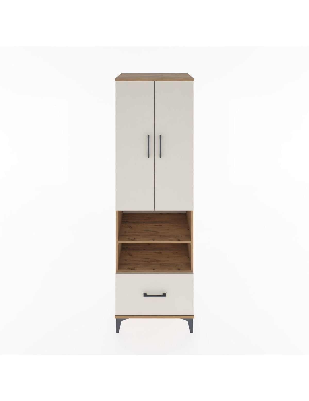 Hyperion Dolap 5 Raflı Tek Çekmeceli 2 Kapaklı 60x44x195 Çam-Aytaşı