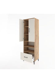 Hyperion Dolap 5 Raflı Tek Çekmeceli 2 Kapaklı 60x44x195 Çam-Aytaşı