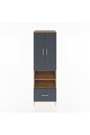 Hyperion Dolap 5 Raflı Tek Çekmeceli 2 Kapaklı 60x44x195 Çam-Antrasit