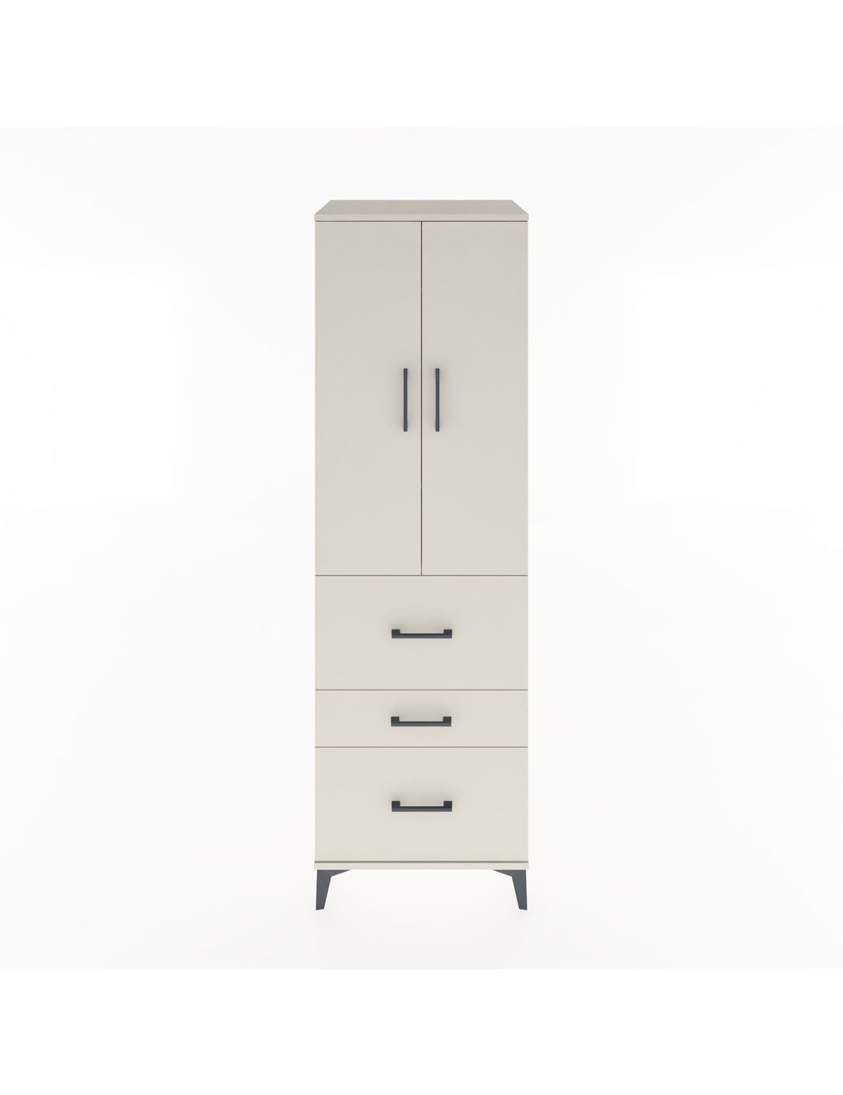 Hyperion Dolap Tek Raflı 3 Çekmeceli Tek Askılı 60x44x195 Aytaşı-Aytaşı