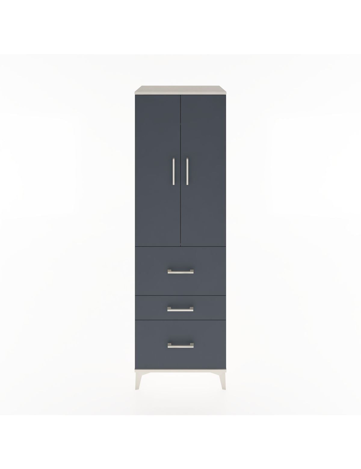 Hyperion Dolap Tek Raflı 3 Çekmeceli Tek Askılı 60x44x195 Aytaşı-Antrasit