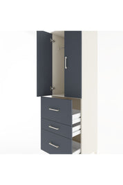 Hyperion Dolap Tek Raflı 3 Çekmeceli Tek Askılı 60x44x195 Aytaşı-Antrasit