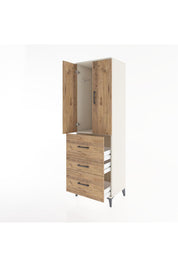 Hyperion Dolap Tek Raflı 3 Çekmeceli Tek Askılı 60x44x195 Aytaşı-Çam