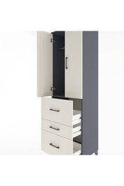 Hyperion Dolap Tek Raflı 3 Çekmeceli Tek Askılı 60x44x195 Antrasit-Aytaşı