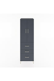 Hyperion Dolap Tek Raflı 3 Çekmeceli Tek Askılı 60x44x195 Antrasit-Antrasit