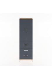 Hyperion Dolap Tek Raflı 3 Çekmeceli Tek Askılı 60x44x195 Çam-Antrasit