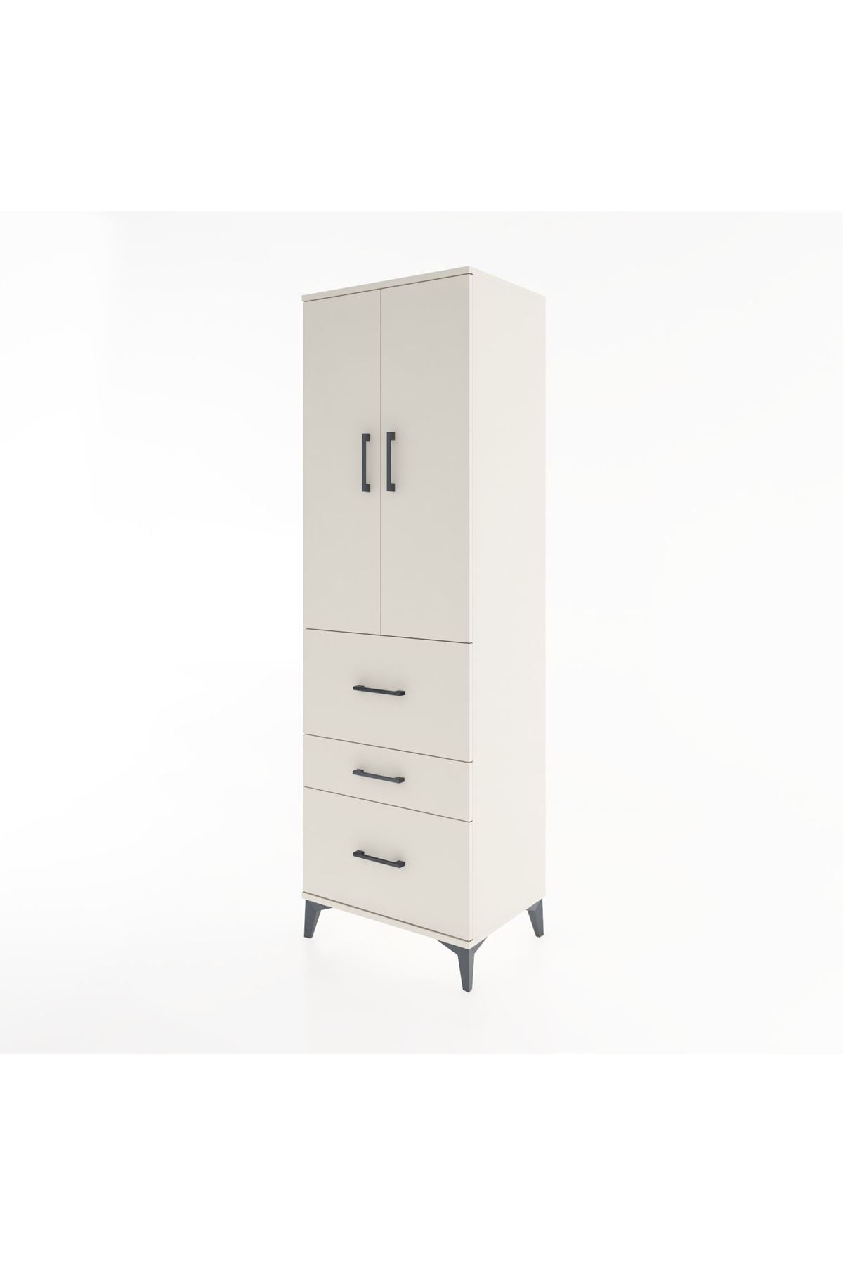 Hyperion Dolap 3 Raflı 3 Çekmeceli 2 Kapaklı 60x44x195 Aytaşı-Aytaşı