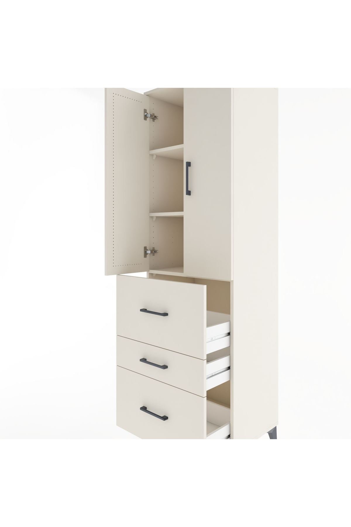 Hyperion Dolap 3 Raflı 3 Çekmeceli 2 Kapaklı 60x44x195 Aytaşı-Aytaşı