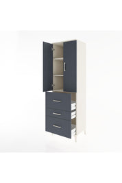 Hyperion Dolap 3 Raflı 3 Çekmeceli 2 Kapaklı 60x44x195 Aytaşı-Antrasit