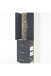 Hyperion Dolap 3 Raflı 3 Çekmeceli 2 Kapaklı 60x44x195 Aytaşı-Antrasit