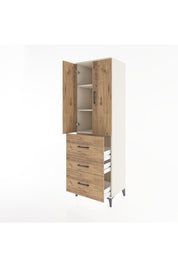 Hyperion Dolap 3 Raflı 3 Çekmeceli 2 Kapaklı 60x44x195 Aytaşı-Çam