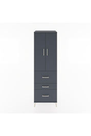 Hyperion Dolap 3 Raflı 3 Çekmeceli 2 Kapaklı 60x44x195 Antrasit-Antrasit