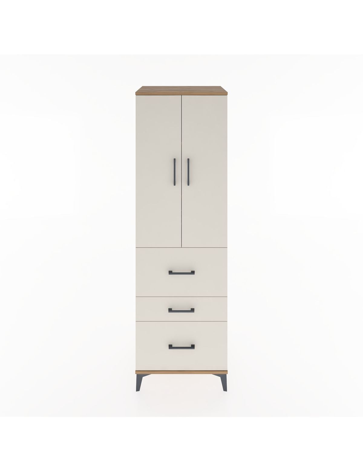 Hyperion Dolap 3 Raflı 3 Çekmeceli 2 Kapaklı 60x44x195 Çam-Aytaşı