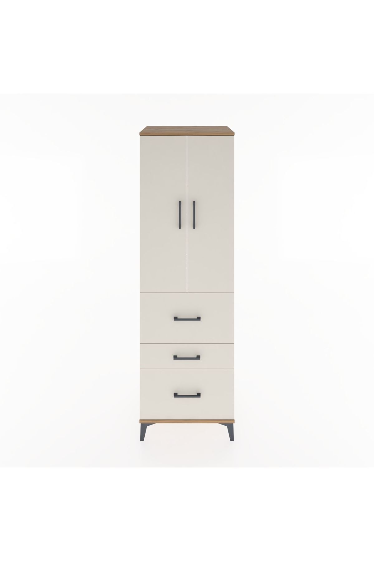 Hyperion Dolap 3 Raflı 3 Çekmeceli 2 Kapaklı 60x44x195 Çam-Aytaşı