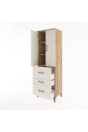 Hyperion Dolap 3 Raflı 3 Çekmeceli 2 Kapaklı 60x44x195 Çam-Aytaşı