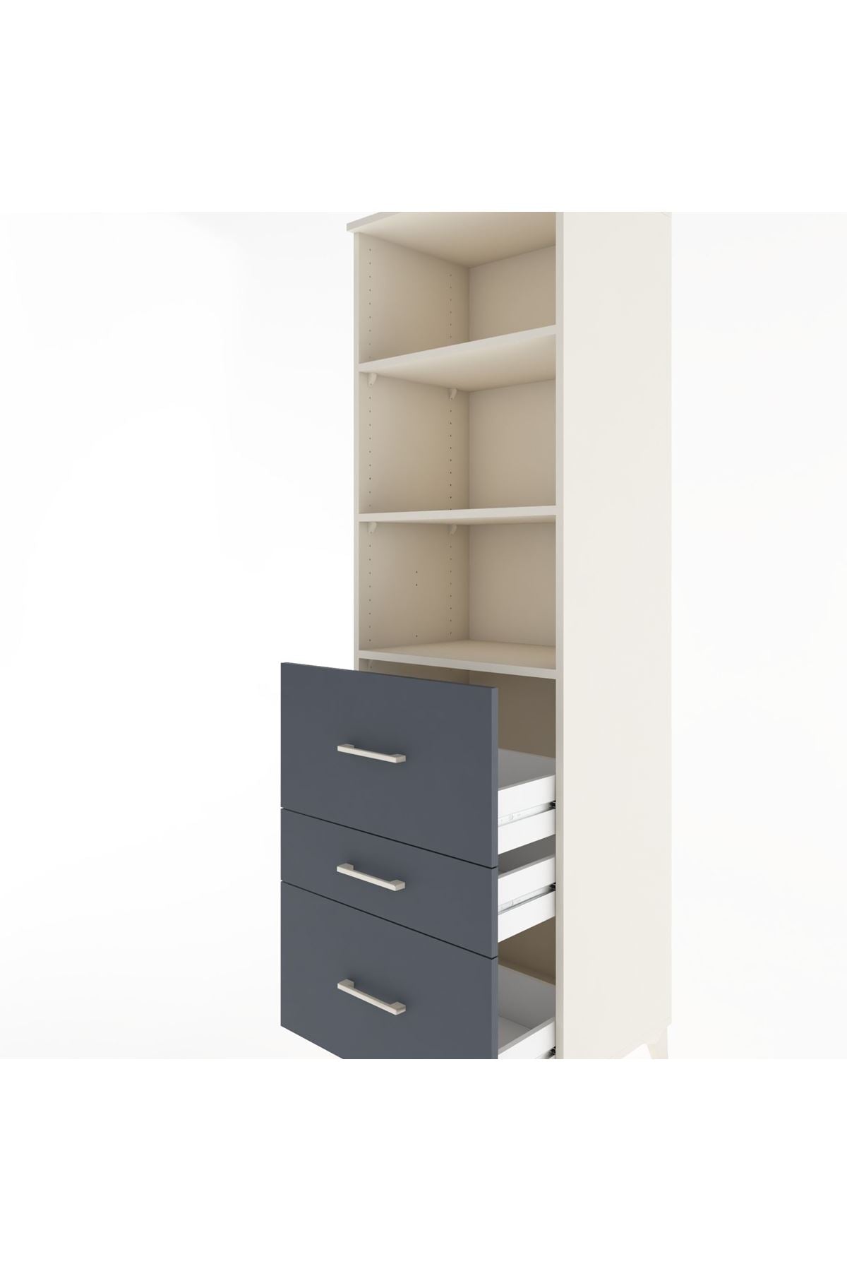 Hyperion Dolap 3 Raflı 3 Çekmeceli 60x44x195 Aytaşı-Antrasit