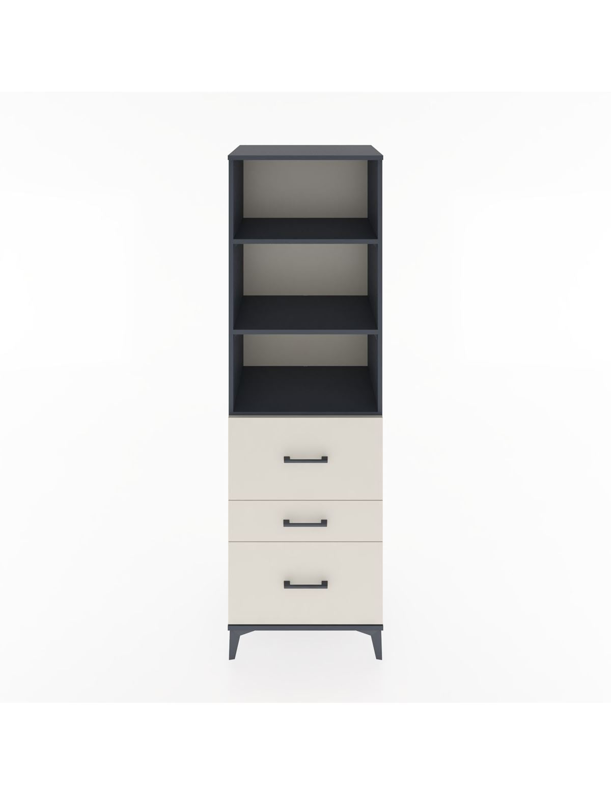 Hyperion Dolap 3 Raflı 3 Çekmeceli 60x44x195 Antrasit-Aytaşı