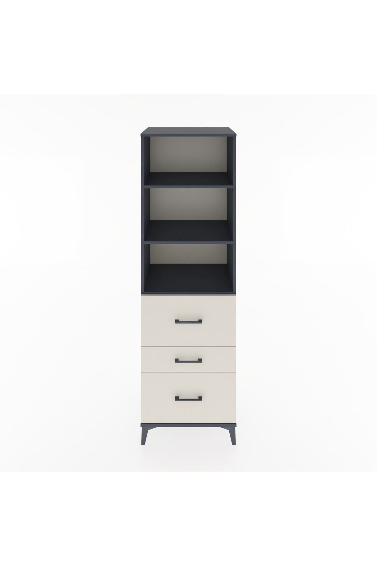 Hyperion Dolap 3 Raflı 3 Çekmeceli 60x44x195 Antrasit-Aytaşı