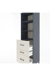 Hyperion Dolap 3 Raflı 3 Çekmeceli 60x44x195 Antrasit-Aytaşı