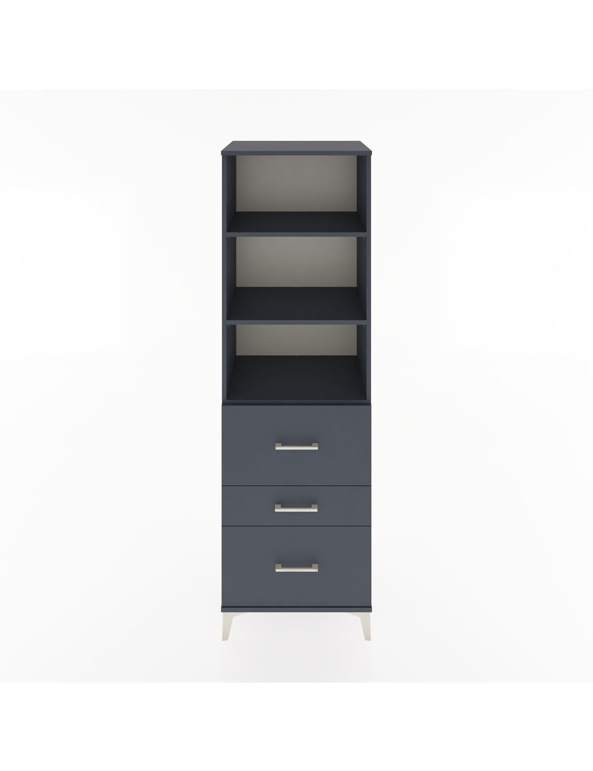 Hyperion Dolap 3 Raflı 3 Çekmeceli 60x44x195 Antrasit-Antrasit