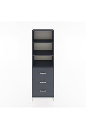 Hyperion Dolap 3 Raflı 3 Çekmeceli 60x44x195 Antrasit-Antrasit