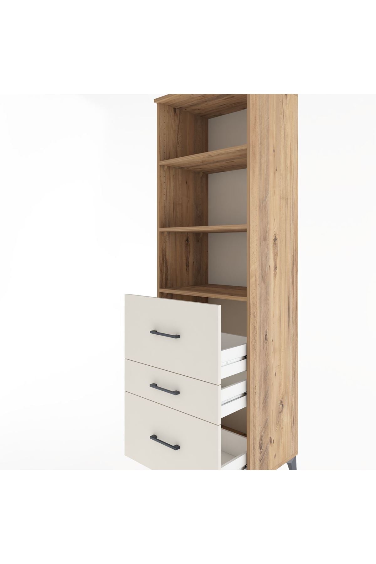 Hyperion Dolap 3 Raflı 3 Çekmeceli 60x44x195 Çam-Aytaşı