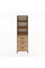 Hyperion Dolap 3 Raflı 3 Çekmeceli 60x44x195 Çam-Çam