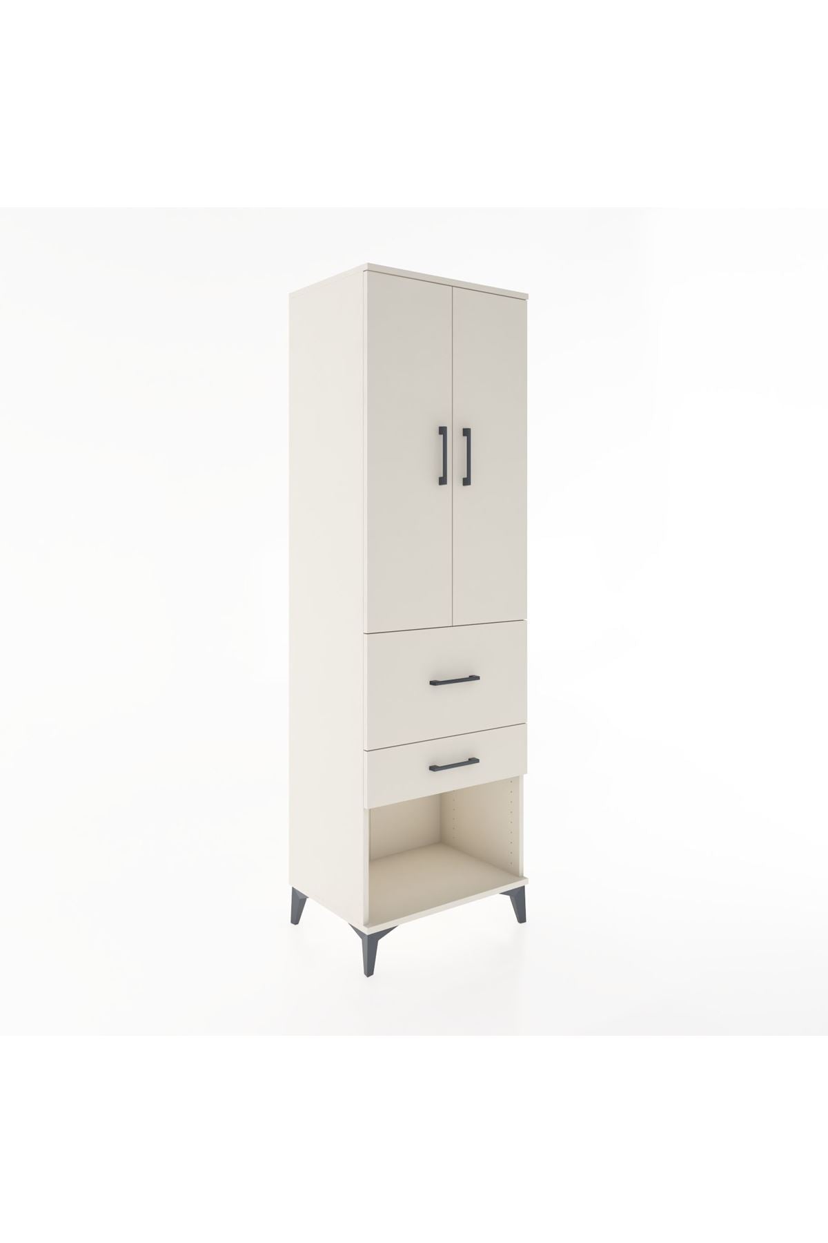 Hyperion Dolap Tek Raflı 2 Çekmeceli Tek Askılı 60x44x195 Aytaşı-Aytaşı