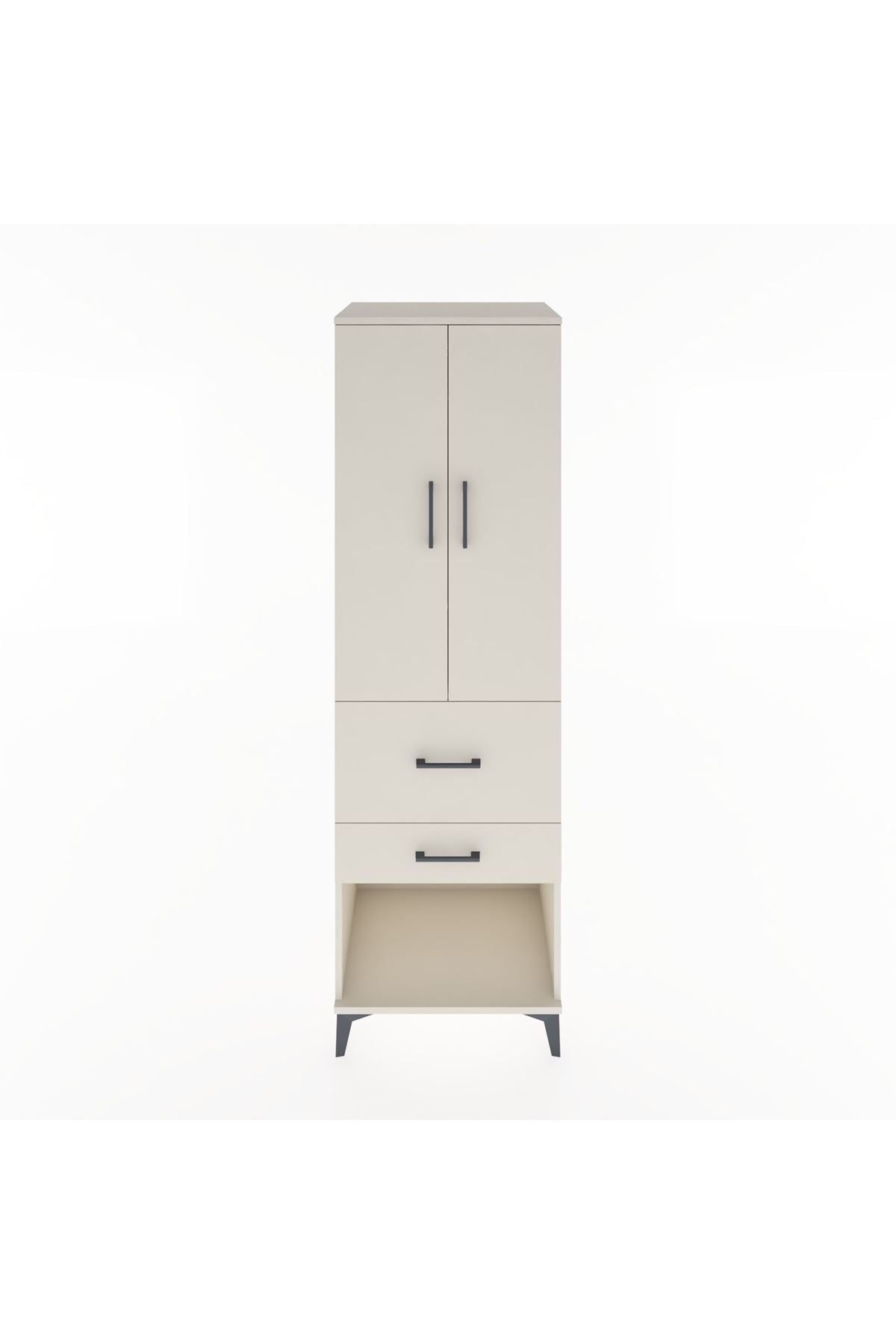 Hyperion Dolap Tek Raflı 2 Çekmeceli Tek Askılı 60x44x195 Aytaşı-Aytaşı