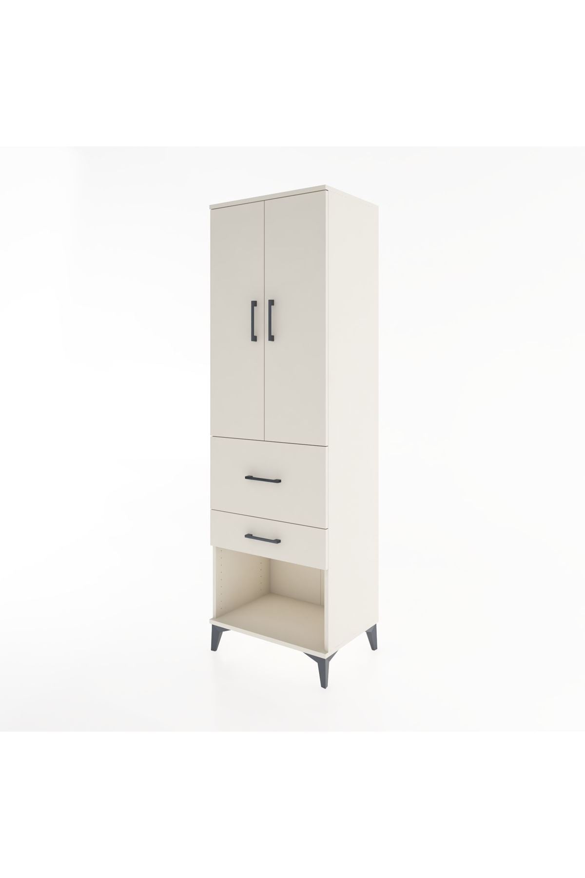 Hyperion Dolap Tek Raflı 2 Çekmeceli Tek Askılı 60x44x195 Aytaşı-Aytaşı