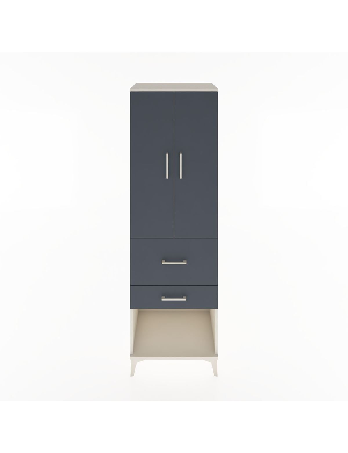 Hyperion Dolap Tek Raflı 2 Çekmeceli Tek Askılı 60x44x195 Aytaşı-Antrasit