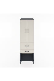 Hyperion Dolap Tek Raflı 2 Çekmeceli Tek Askılı 60x44x195 Antrasit-Aytaşı